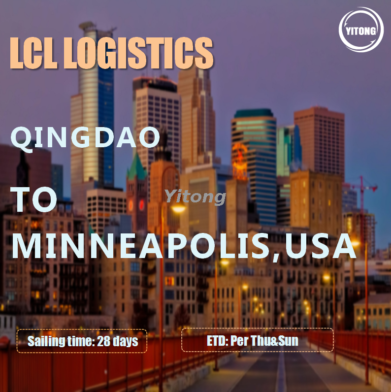 LCL International Shipping Service From Qingdao to Minneapolis United States