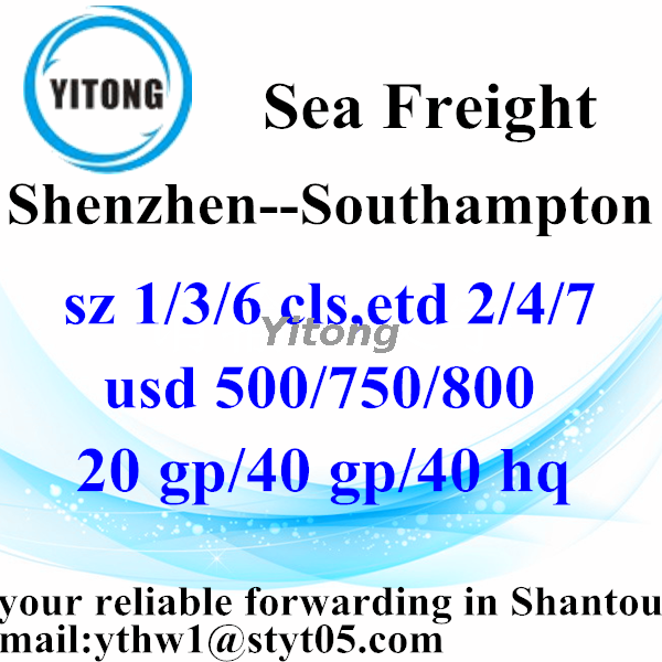 Shenzhen Ocean Freight Shipping Service to Southampton UK