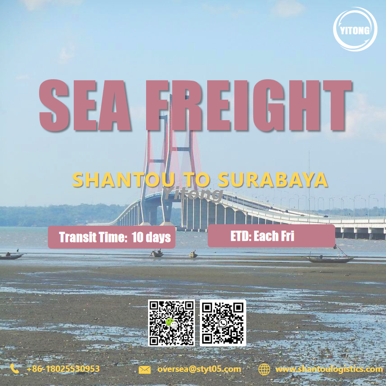 Ocean Sea Freight from Shantou to Surabaya Indonesia