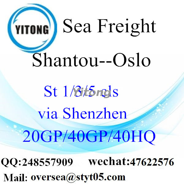 Shantou Port Sea Freight Shipping to Oslo Norway