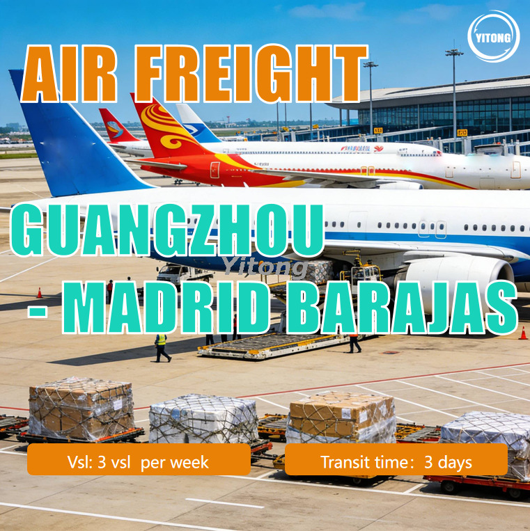 Air Freight from Guangzhou to Madrid Barajas Spain