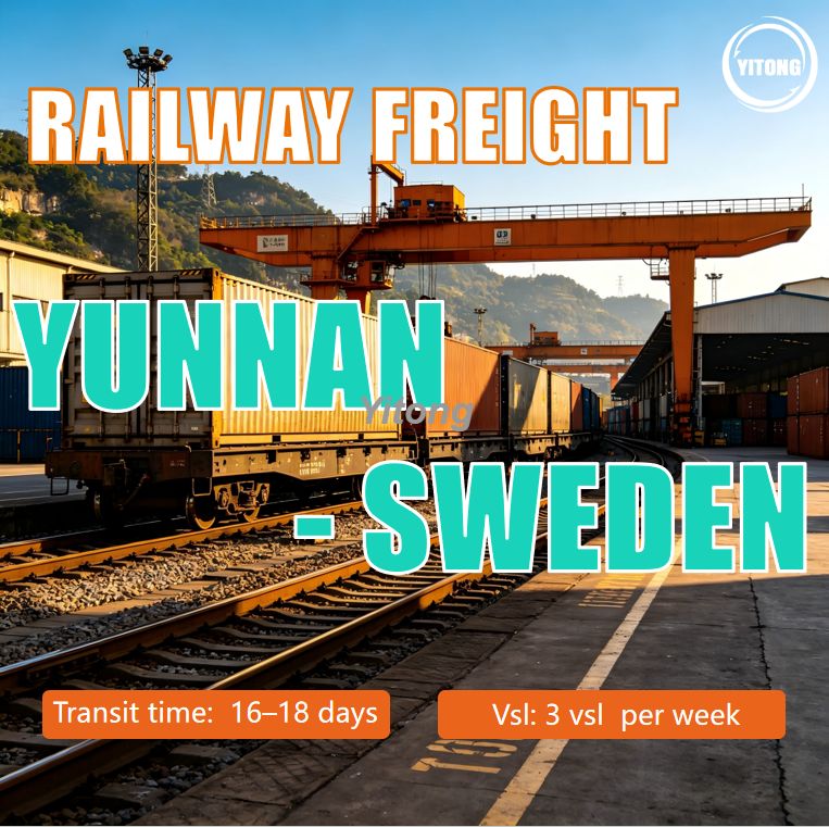 Railway Freight From Yunnan China To Sweden Flexible Rail Cargo Solutions To Northern Europe