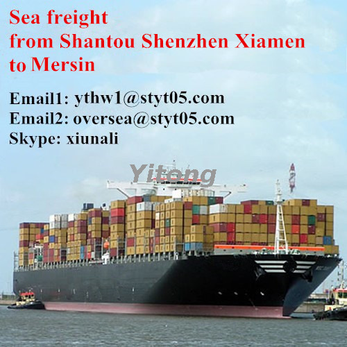 Sea container shipping rate Shantou to Mersin Turkey
