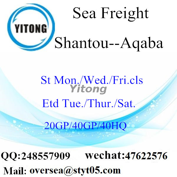 Shantou Port Sea Freight Shipping To Aqaba Jordan