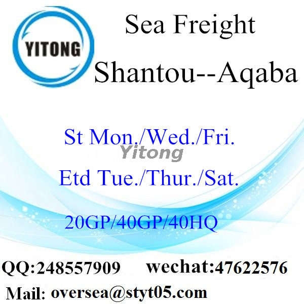 Shantou Port Sea Freight Shipping To Aqaba Jordan