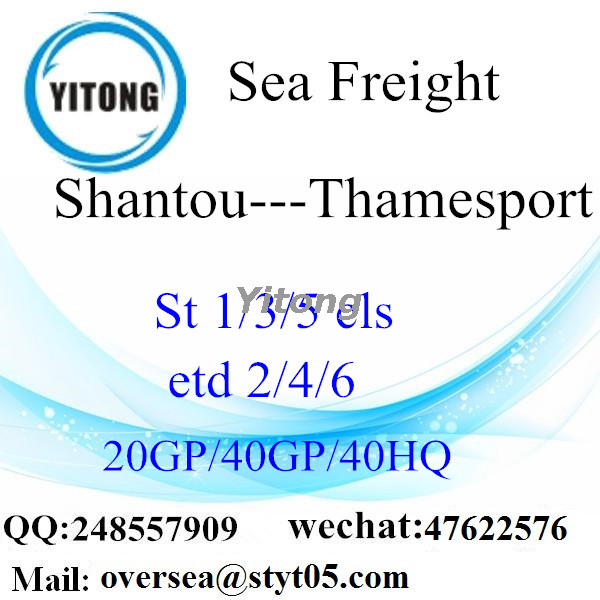Shantou Port Sea Freight Shipping To Thamesport UK