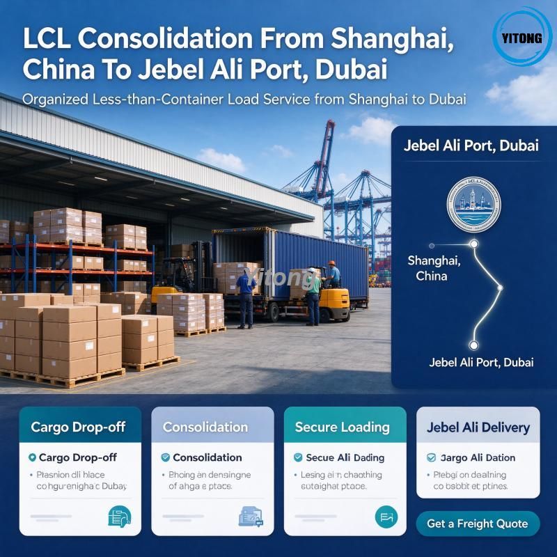 LCL Consolidation From Shanghai China To Jebel Ali Port Dubai
