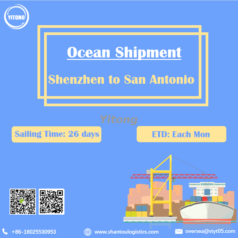 Ocean Sea Freight from Shenzhen to San Antonio United States