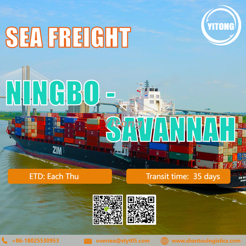 International Sea Freight from Ningbo to Savannah United States