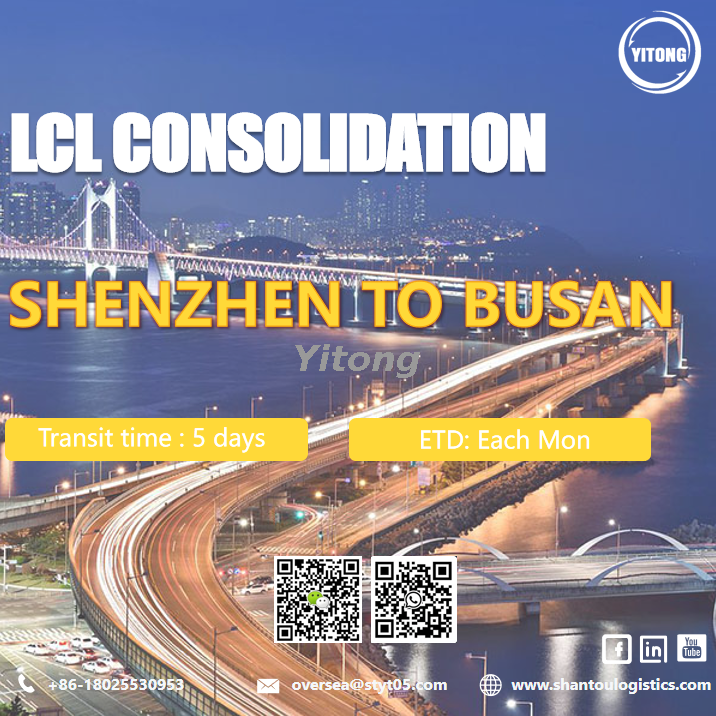 LCL International Shipping from Shenzhen to Busan South Korea