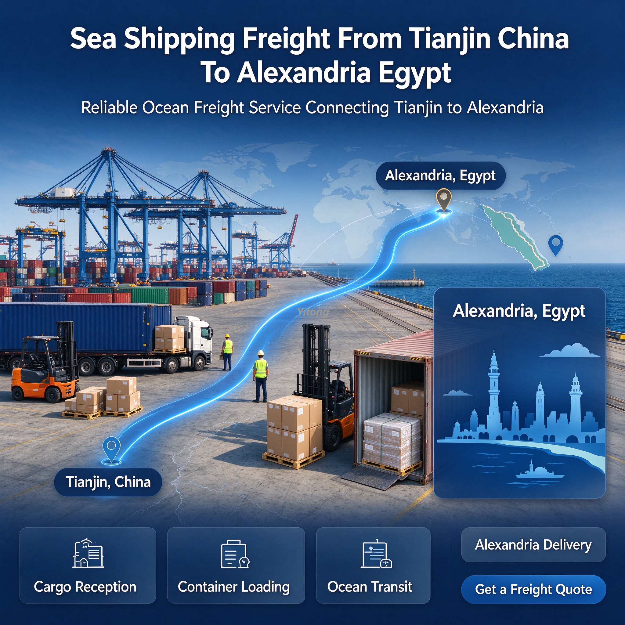Sea Shipping Freight From Tianjin China To Alexandria Egypt
